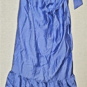 A New Day Blue One Shoulder Midi Sundress Small